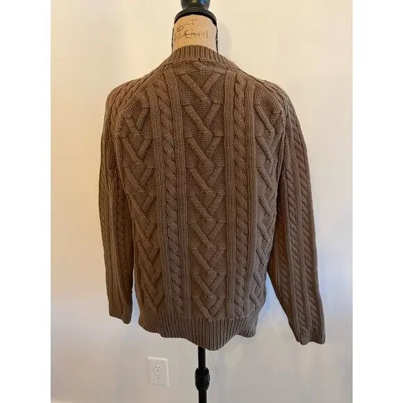 Express Brown Cable Knit Thick Sweater Size Large - Picture 2 of 3